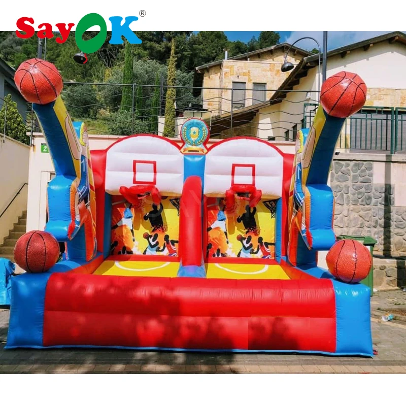 US $999.00 Giant Inflatable Basketball Hoop Shoot Basketball Inflatable Game with Blower for Playing Center 2 Sizes