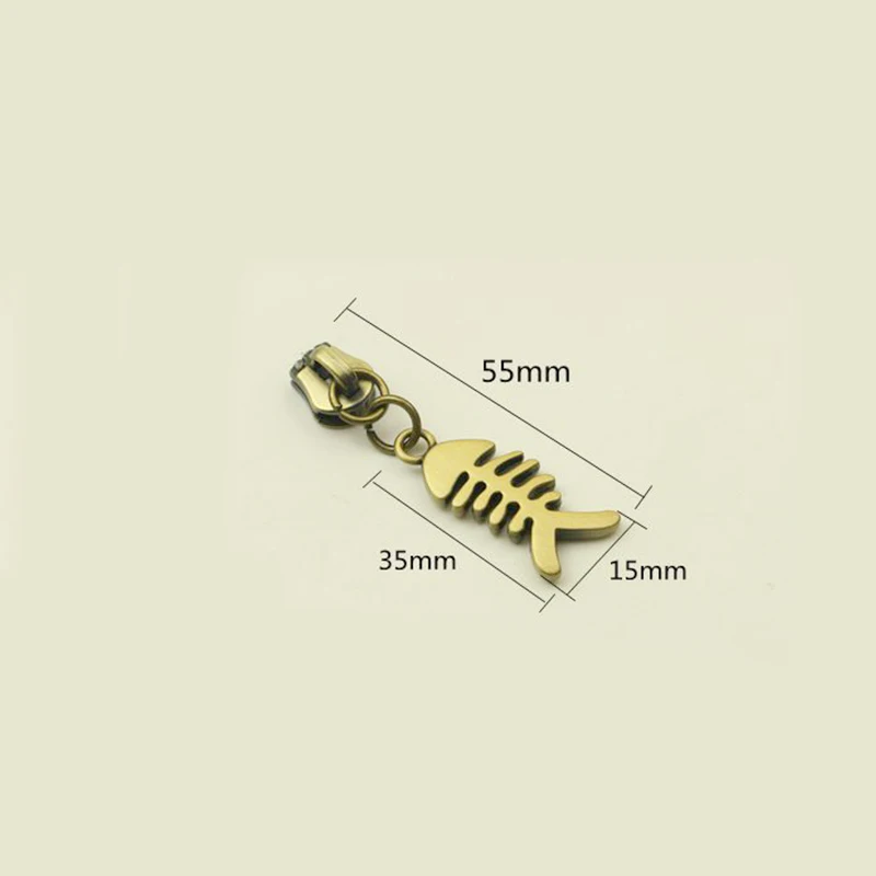 5 шт. Fish Bone # металлические ползунки для молнии металлических сумок на Одежда