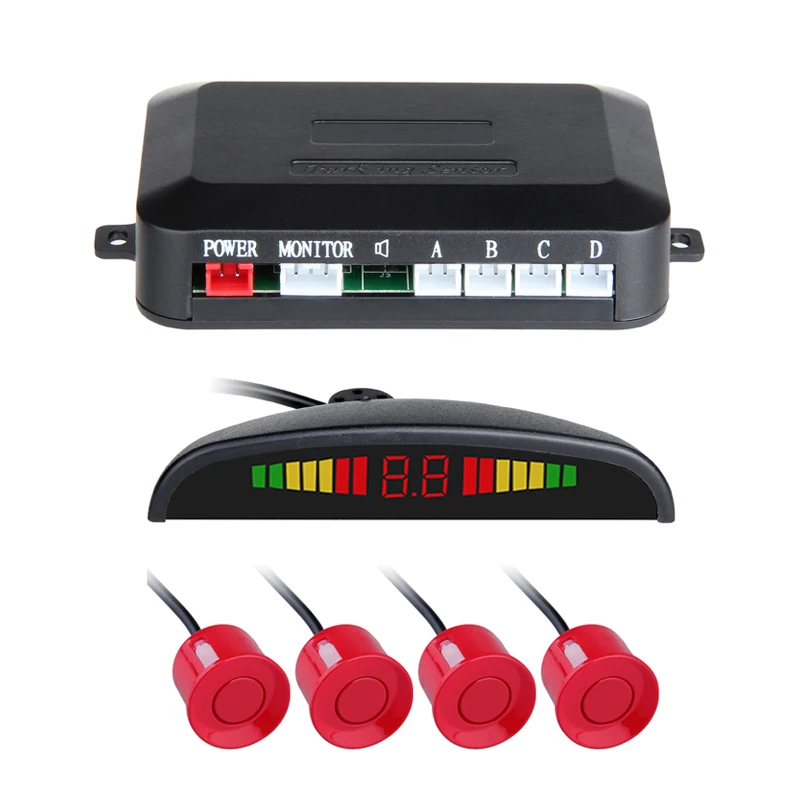 Cheap LED display 4sensors car parking system car detector Reversing Backup Radar parktronic sensors pz300