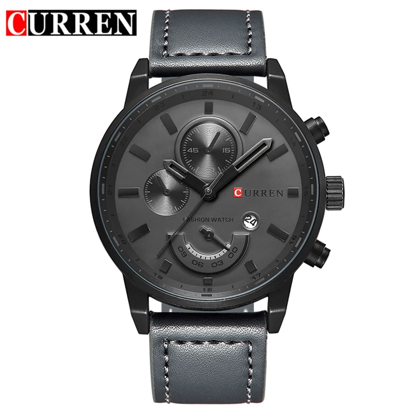  Men Military Watches CURREN Luxury Brand Men's Fashion Leather Sport Clock Male Casual Date Quartz 