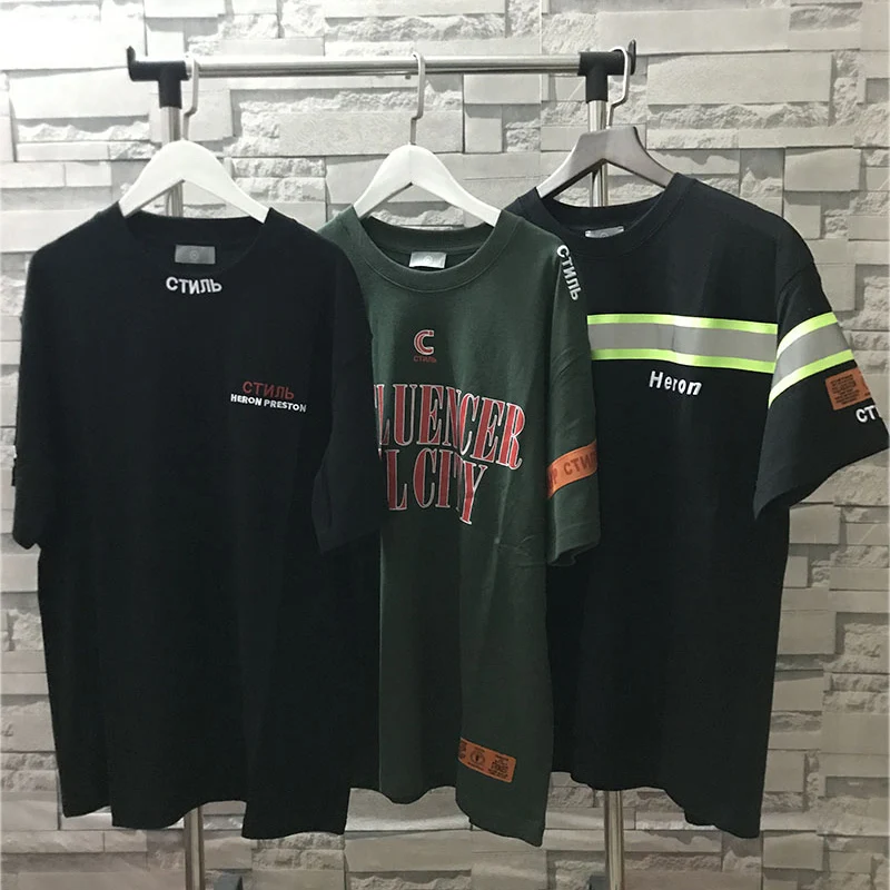 

Heron Preston T-Shirts Men Women Hip Hop Casual Crane Heron Preston T Shirt Fashion Green Black Cotton Heron Preston Top Tees