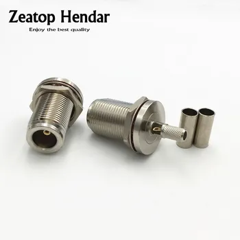 

10Pcs Brass N Female Plug Waterproof with Window Easy Solder Crimp for RG58 RG142 LMR195 RG400 RG223 RF Coaxial Cable Connector
