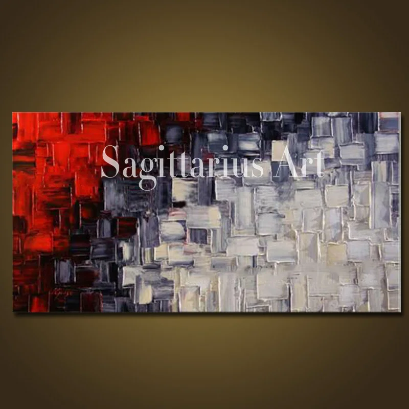 

Hand Painted High Quality Wall Art Painting Abstract Black and red Color Contemporary Oil Painting Canvas Living Room Artwork