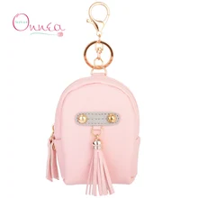 Onnea Fashion Women Mini Bags Tassel Keychain PU Leather Backpack Coin Wallet Handbag Charms key chains Car keychain Accessories