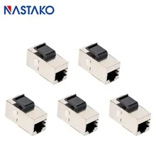 Cat6 Keystone Jack Metal shielded CAT 6 pass-through network module RJ45 connector Information socket Cable adapter Keystone utp cat6 straight through network module rj45 connector information socket computer coupler cable adapter ethernet keystone jack