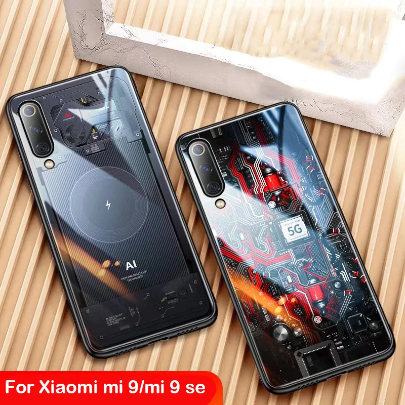 Чехол из закаленного стекла с узором HD для Xiaomi Mi 9 SE 8 Lite Mix 3 чехол телефона Redmi Note 7