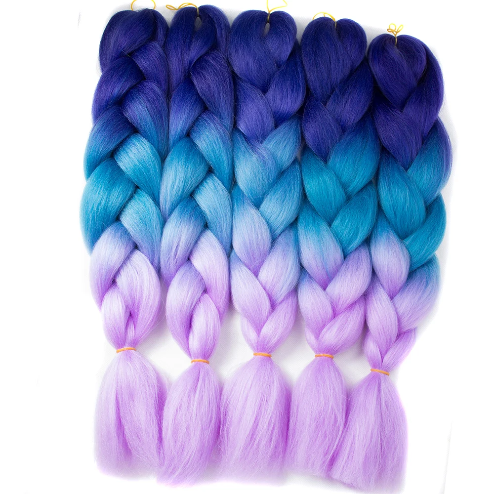 

QP hair Braiding Hair 10 piece 24'' Synthetic Jumbo Braids 100g/piece ombre color high tempe‎ratur‎e fiber‎ Hair Extensions