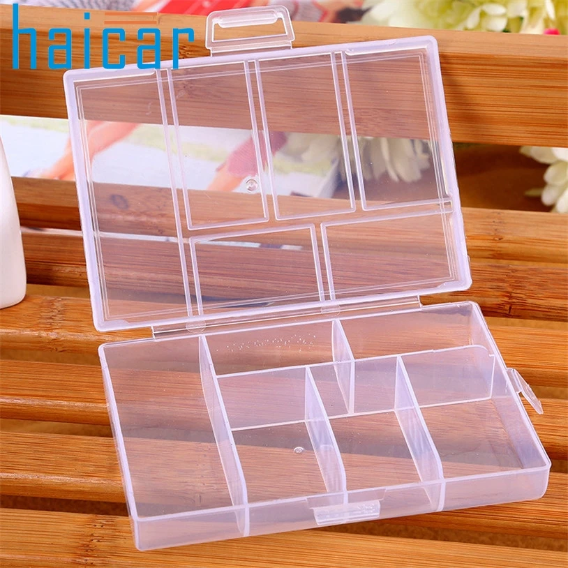organizer Storage Case Box Holder Container Pills Jewelry Nail Art Tips 6 Grids U70309 porta joias