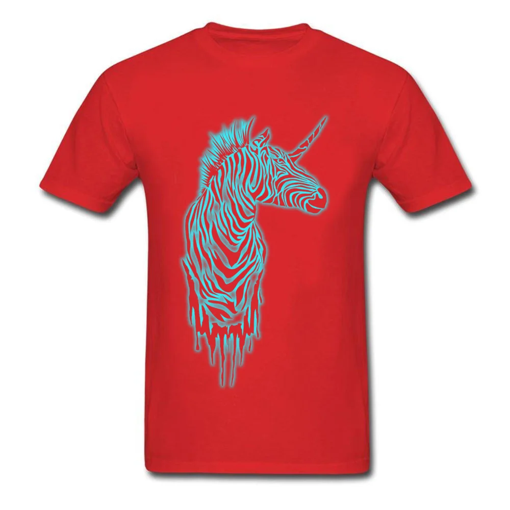 glowing zebras 100% Cotton T Shirt for Male Short Sleeve Design Tops T Shirt 2018 Newest Autumn O-Neck Clothing Shirt Design glowing zebras red