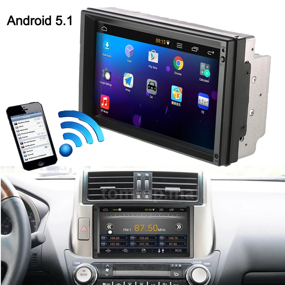 7 универсальный 2 Din HD сенсорный экран автомобильный стерео радио плеер gps навигация Мультимедиа Развлечения с BT wifi AM/FM Android 5,1