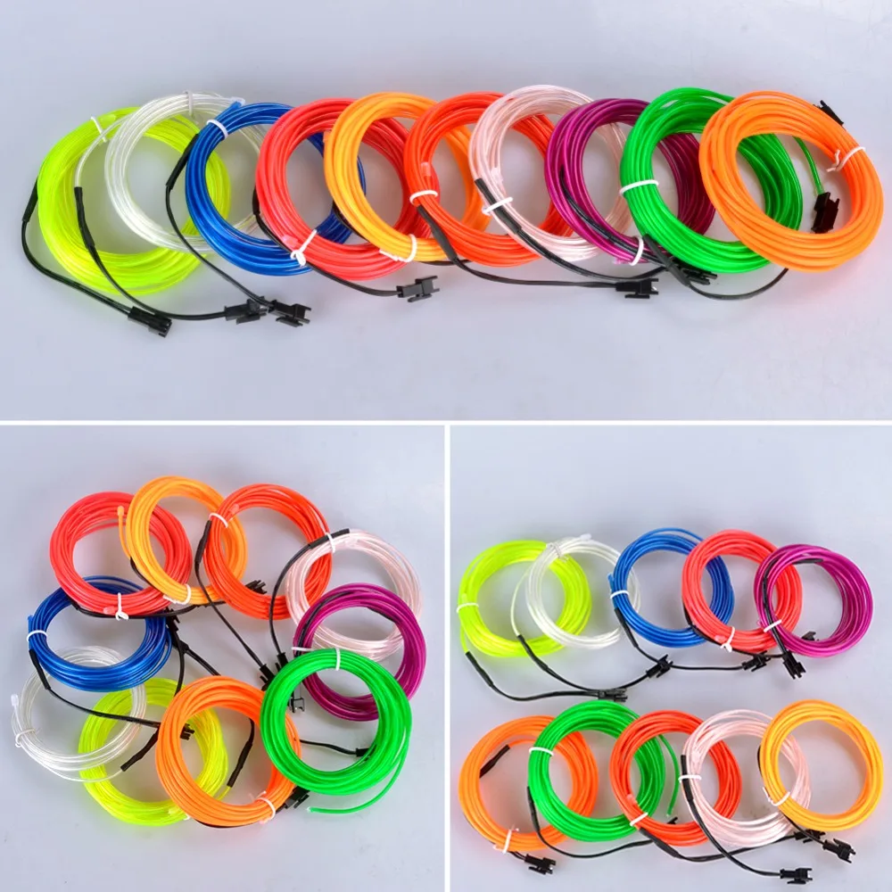 

Foxanon Waterproof LED Strip Light Neon Lights Glow EL Wire Rope Tube Cable 10 Colors Choice Dance Party Clothes Car Bike Decor