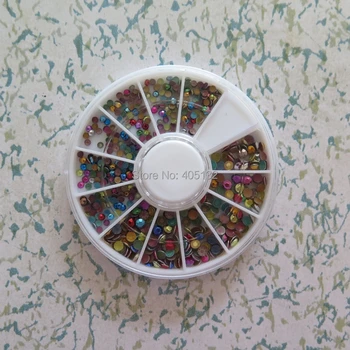 

OD-140 Free Shipping 3D 2+3mm Mix Color Octagon Stud Metal Decoration in wheel Shiny Nail Decoration Lovely Outlooking