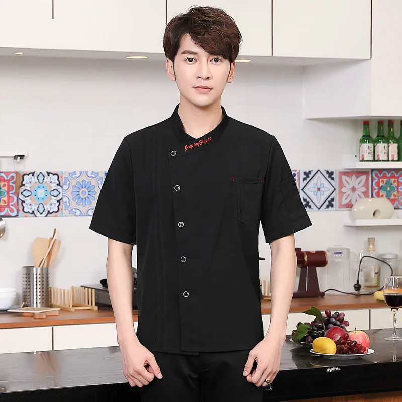 Chef overalls 2018 male short sleeved summer breathable hotel