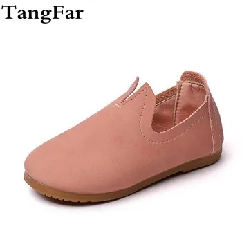 

2018 Autumn Female Kid PU Leather Grandma Shoes Simple Square Head Students Soft Bottom Children's Single Shoes Wholesale