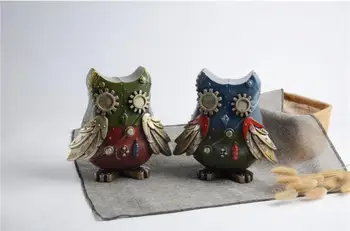

Zakka Creative Resin Crafts Owl Machinery Birds Saving Box Home Ornaments Gift For Boy E582