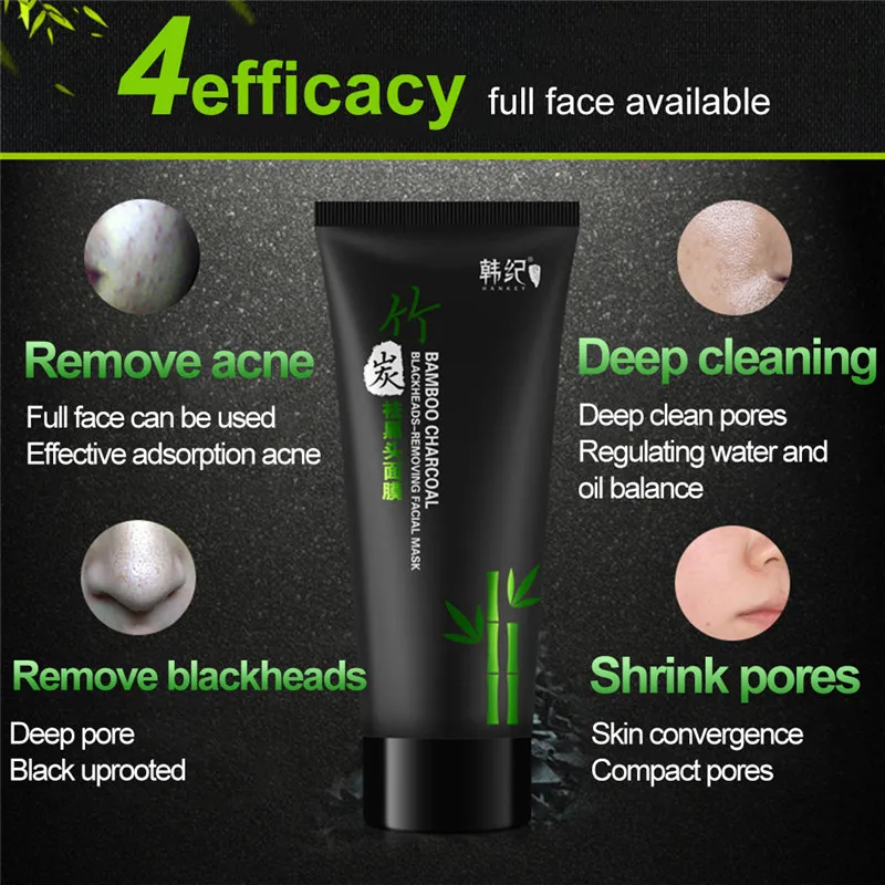 

New Bamboo Charcoal Blackheads Remover Deep Adsorption Black Cleaning Pores Mask Facial Care