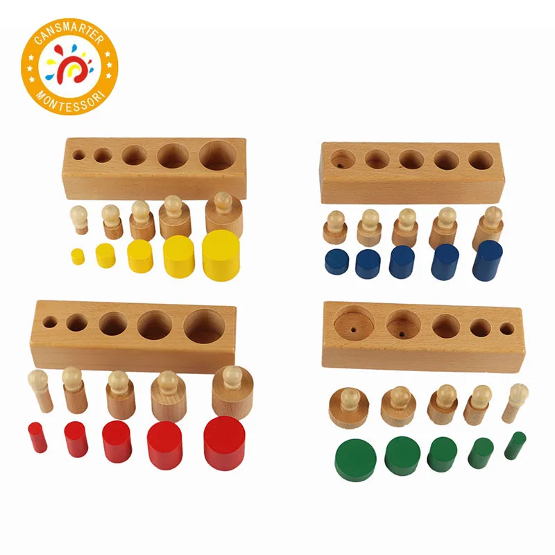  Baby Toy Montessori Material Cylinder Blocks Mini Simple Home Learning Home School Toy Children Tea - 33020719950