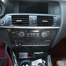 Углеродное волокно черный стиль центральная консоль CD панель декоративная накладка для BMW X3 F25 2011-17 ABS наклейки для салона автомобиля