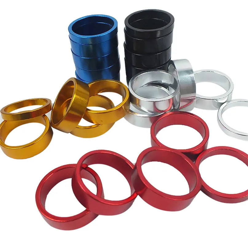 5Pcs Multicolor Aluminum Alloy Bicycle Headset Pad Front Riser MTB Road Bike Pad Front Fork Gasket for bike Accessories #2g28 (1)
