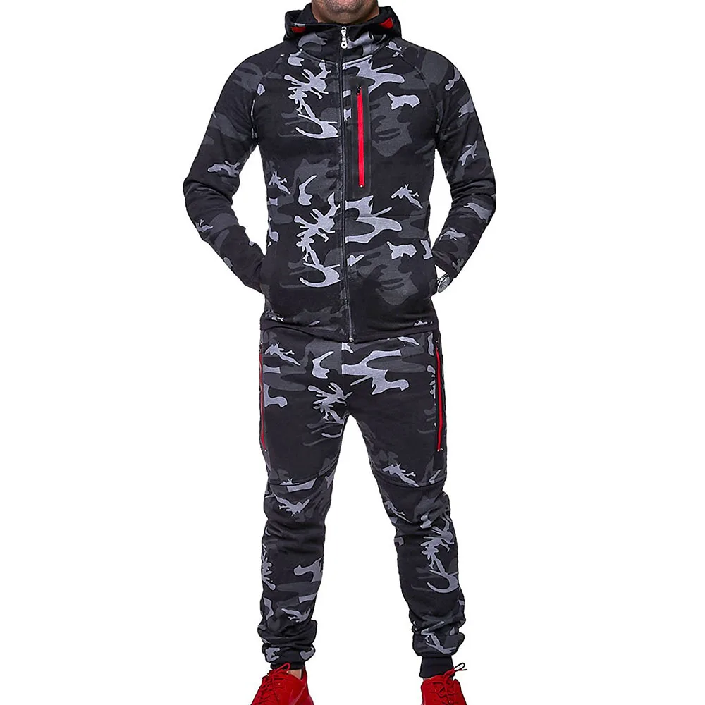 ZOGAA Men Sets Track Suit 2019 Camouflage Jacket Camo Print Tracksuit Matching Sportswear Hoodie Coat Pants Sweatsuit Military ZOGAA Men Sets Track Suit 2019 Camouflage Jacket Camo Print Tracksuit Matching Sportswear Hoodie Coat Pants Sweatsuit Military