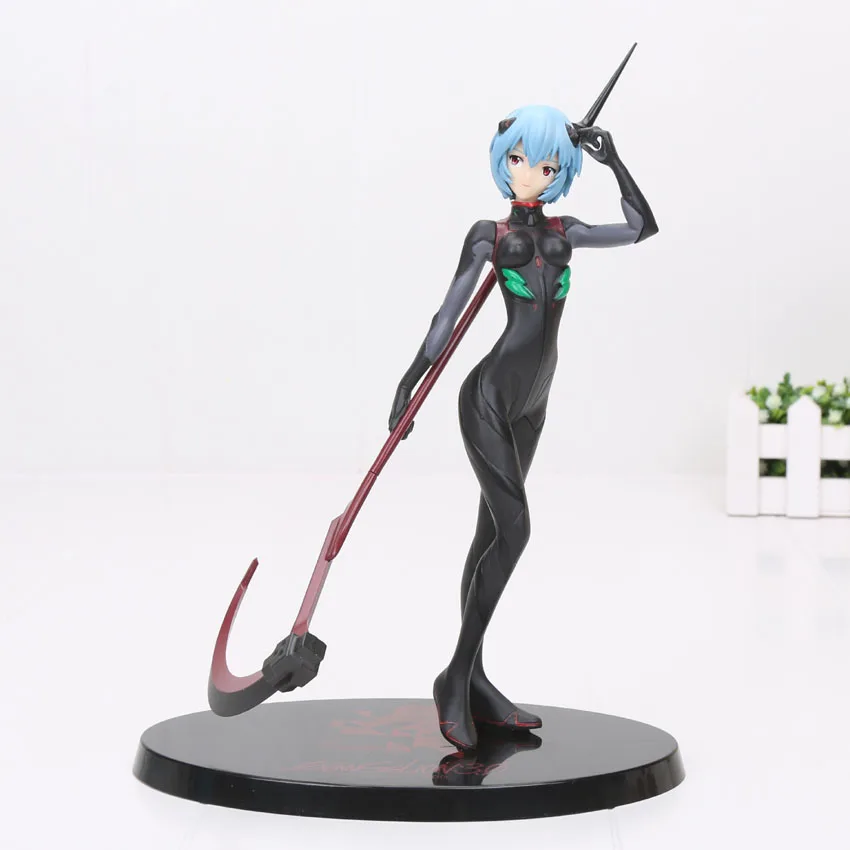 

21cm Animation Neon Genesis Evangelion EVA Ayanami Rei Black Plugsui PVC Action Figure Collection Model Toy With Box