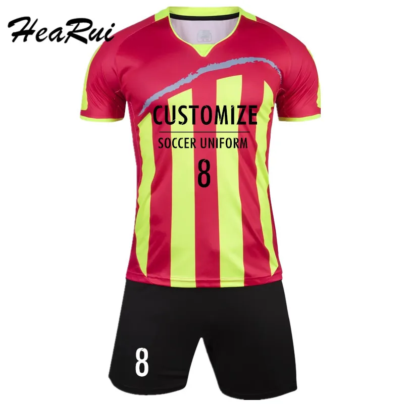 Men Striped Soccer Jerseys 2016 2017 pro Soccer Uniform survetement