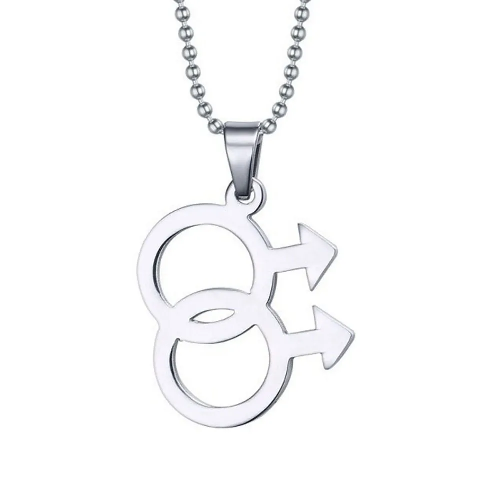 

New Fashion Male Gay Pride Pendant Jewelry Stainless Steel Pendant Necklaces Gay Jewelry Free Shipping