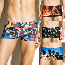 Модные мужские дышащие плавки, брюки для пляжа, с принтом, для бега, для плавания, нижнее белье, мужские плавки для плавания, sunga masculina