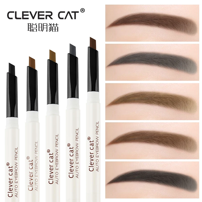 

Clever Cat Eyebrow Pencil Long Lasting Waterproof Natural 5 colors Double End Cosmetics