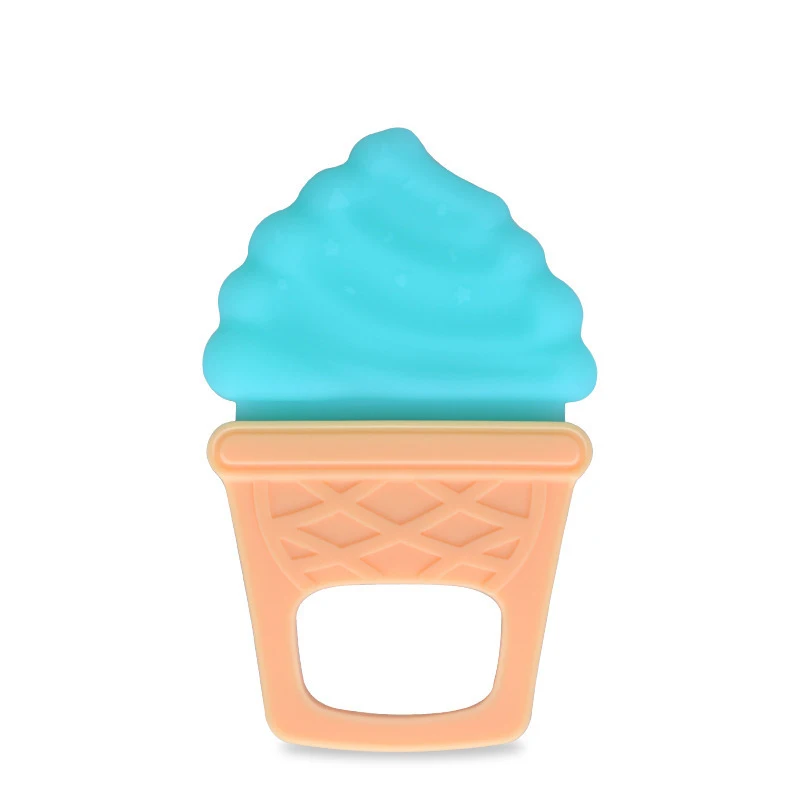 wonderful  Cute Baby Safe BPA Free Silicone Pacify Comfort Bite Teether Infants Teething Toys Ice Cream Shape 