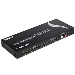 HDMI swith 4 в 2 из Матрицы Splitter Переключатель дистрибьютор селектор 1,4 4 К 3D IR Remote Control с стерео l/R аудио