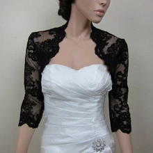 Элегантное кружевное женское болеро с рукавами три четверти, элегантные черные жакеты, накидки для вечеринки, Свадебные Шали, Cusom Сделано