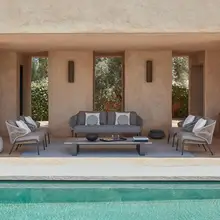 Простой и удобный дизайн уличная мебель веревочный ручного плетения набор мебели для приусадебного участка