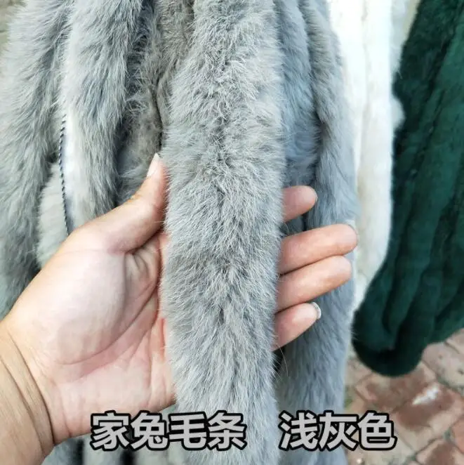 Натуральный утолщенный мех кролика отделка одежды аксессуары из натурального меха полосы для свитера пальто капюшон шляпа Diy пушистый WLC1907