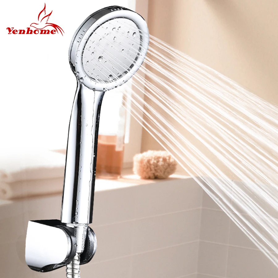 

Modern Hand Held High Pressure Shower Head ABS with Chrome Water Saving Shower Head Bathroom Shower Head with Holder and Hose