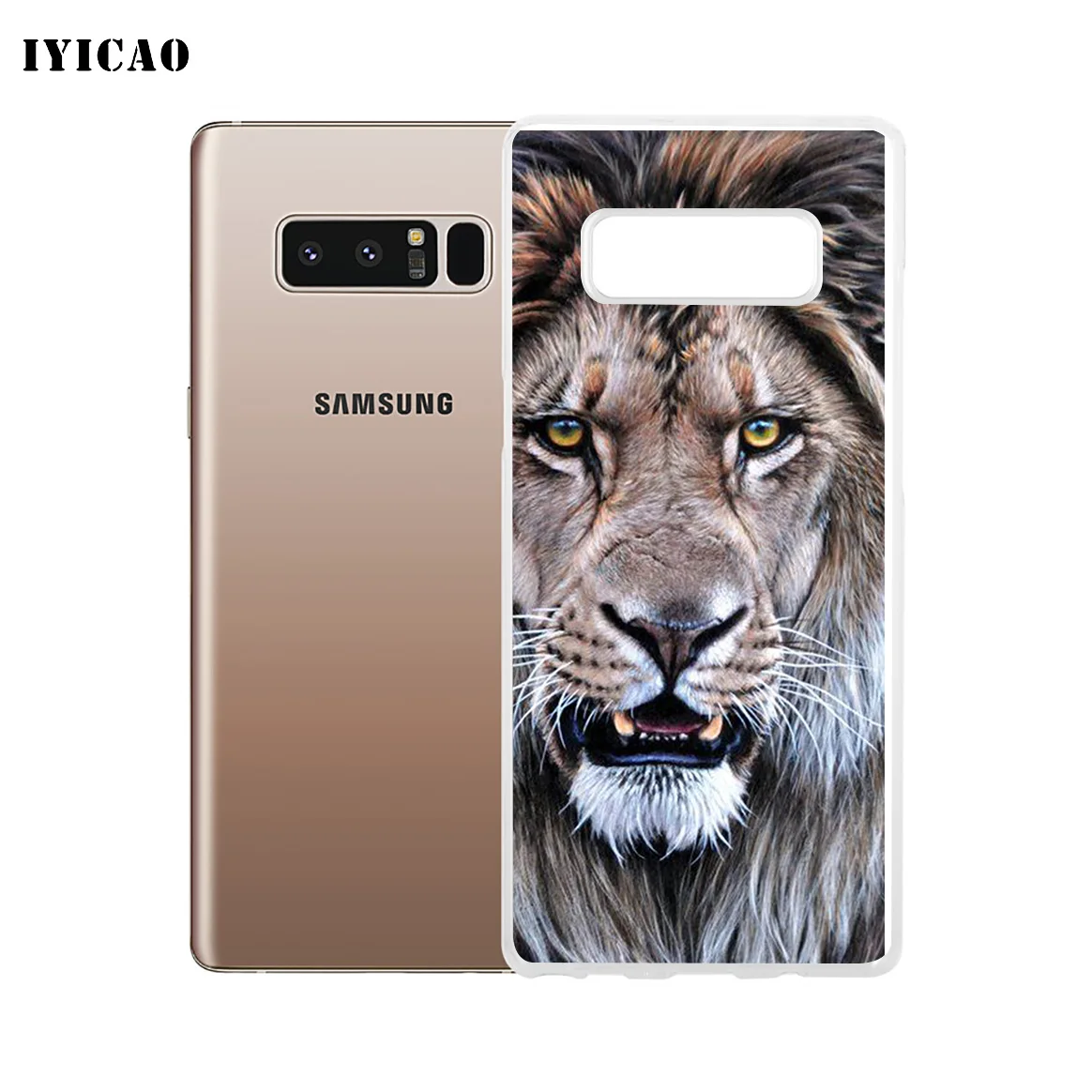 Мягкий силиконовый чехол для телефона IYICAO Cool Animal Wolf lion tiger Samsung A5 A6 Plus A7 A8 A9 J3 J5 J7 Note 8