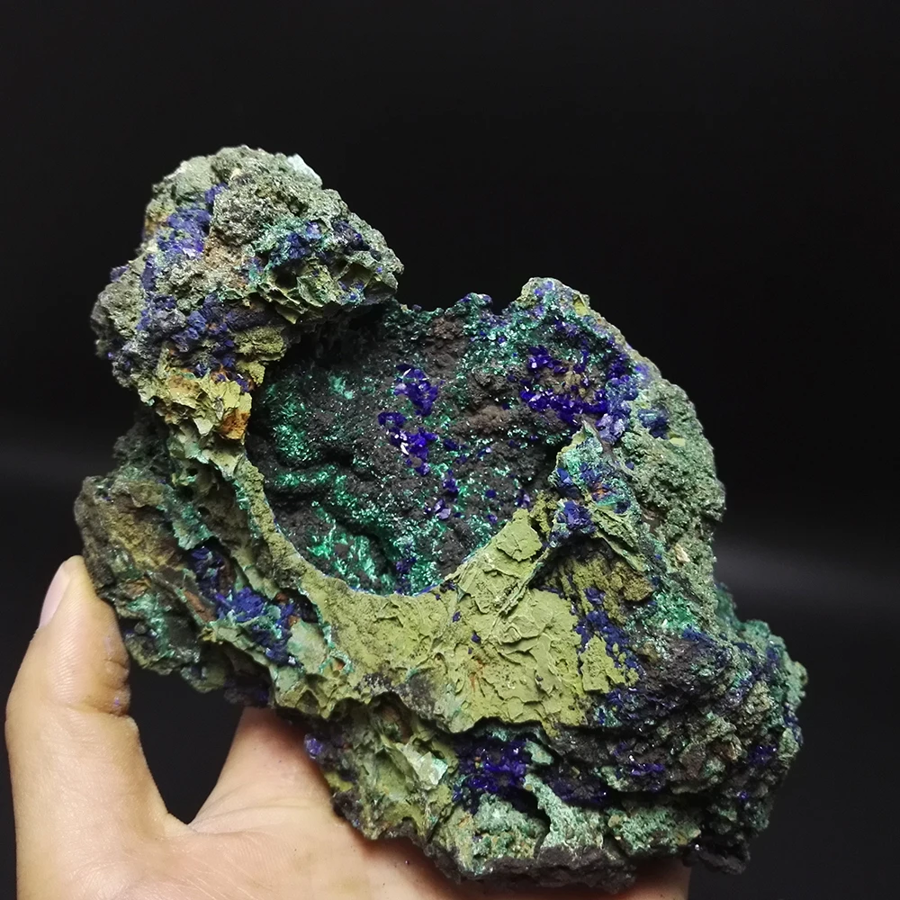 

1000g NATURAL Stones and Minerals Malachite Azurite ore crystal specimens originated in China blue ore A3 H02