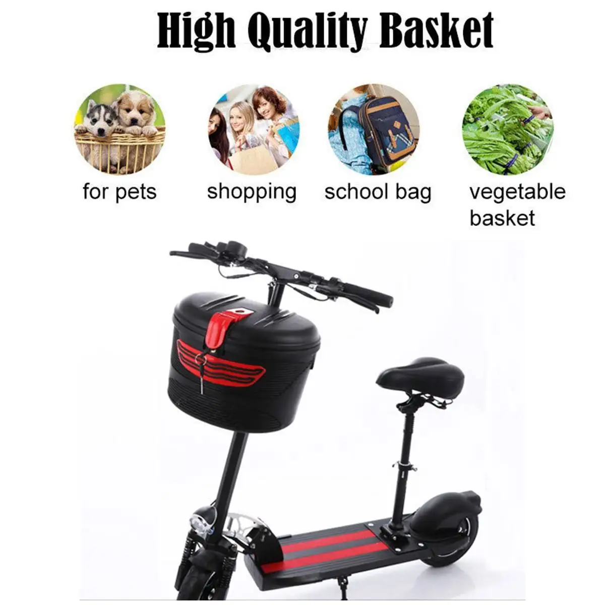 

Plastic Basket with Lock for Xiaomi Mijia M365 M187 Ninebot Es1 Es2 Spin Bird SEALUP Electric Scooter E Bike Parts