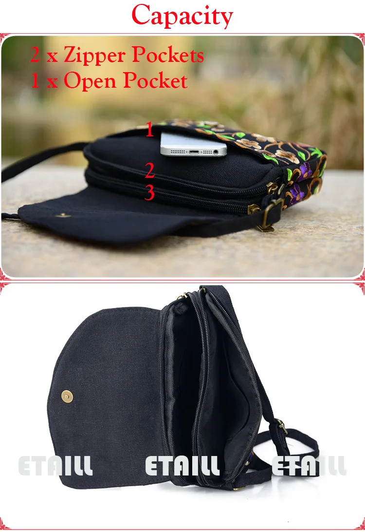 embroidered shoulder bag