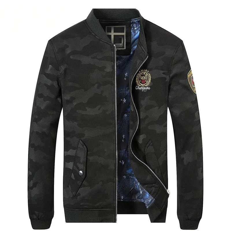 

MORUANCLE Fashion Men's Camouflage Varsity Baseball Jacket Casual Camo Bomber Jackets And Coats Outerwear Mandarin Collar M-4XL