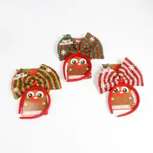 Рождественский инструмент для укладки бант головная повязка тиара вечерние украшения снежный ободок для волос резинки 2U1013