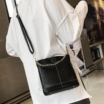 

Women's Bag Fashion Retro Solid Color Crocodile Shoulder Messenger schoudertas dames torebka damska shopper torebki damskie