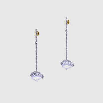 

Amorita boutique trendy silver color crystal drop earrings