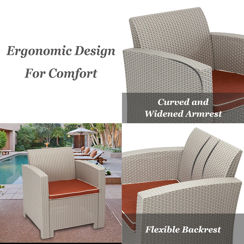 Weather Outdoor Patio Garden Furniture Sofa Gray White Weather Outdoor Patio Garden Furniture Sofa Gray White