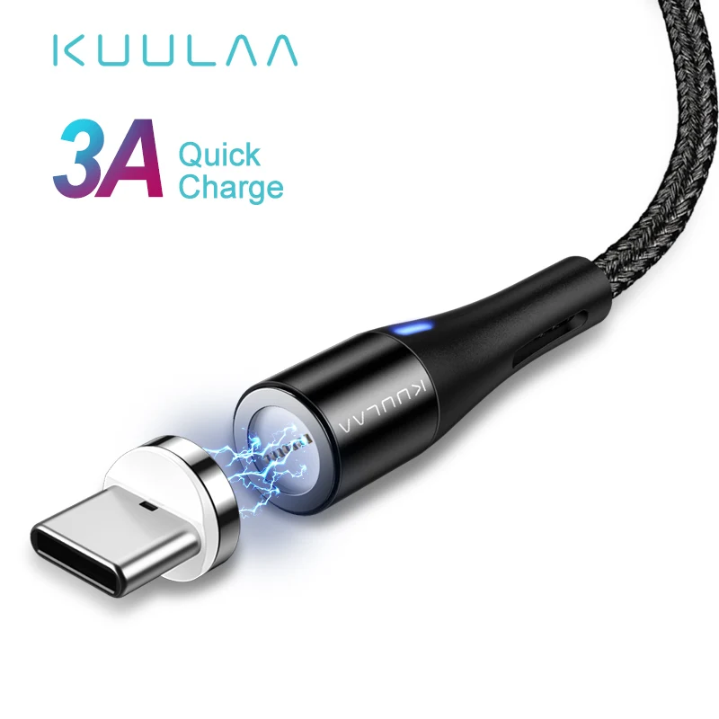 KUULAA كابل مغناطيسي USB نوع-C سريعة محول للشحن ل XiaoMi الهاتف المحمول شاحن المغناطيس USB نوع C سريع شحن USB-C الحبل