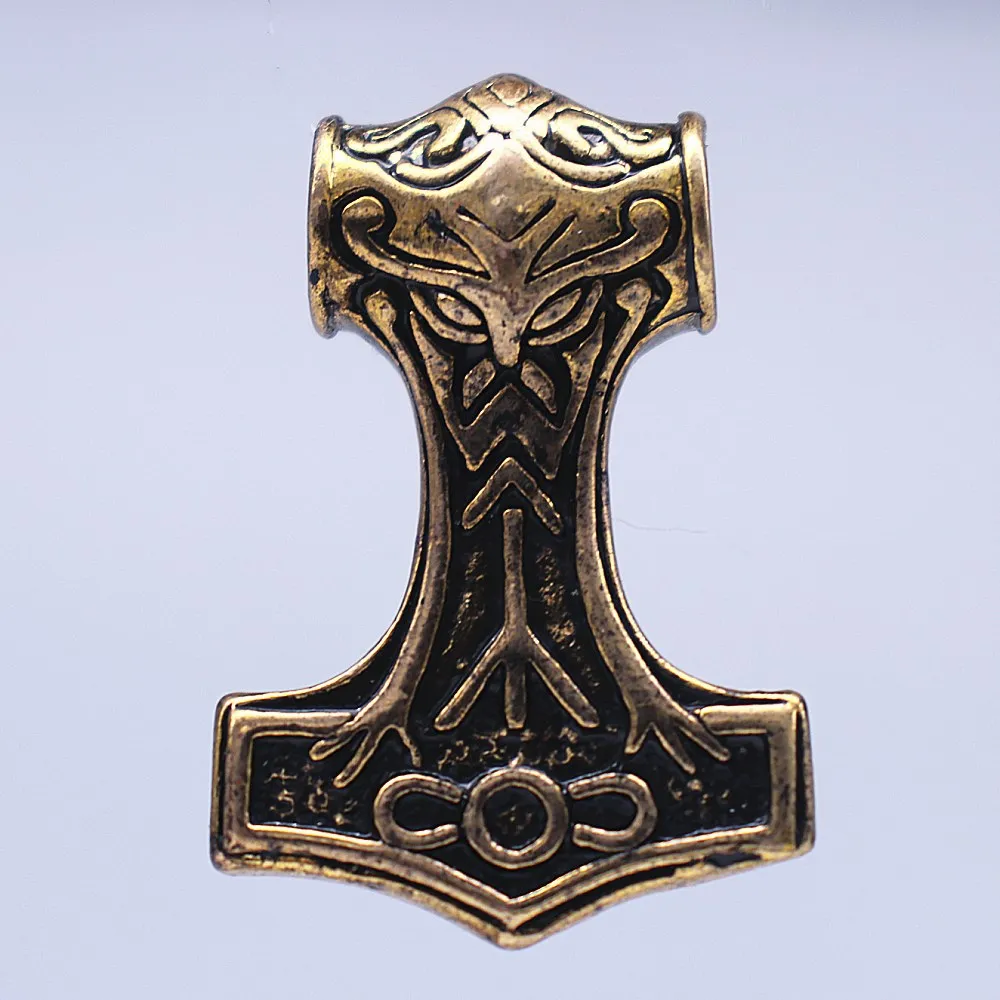 Alloy Antique Gold Huge Thor hammer Mjolnir Viking Amulet Hammer
