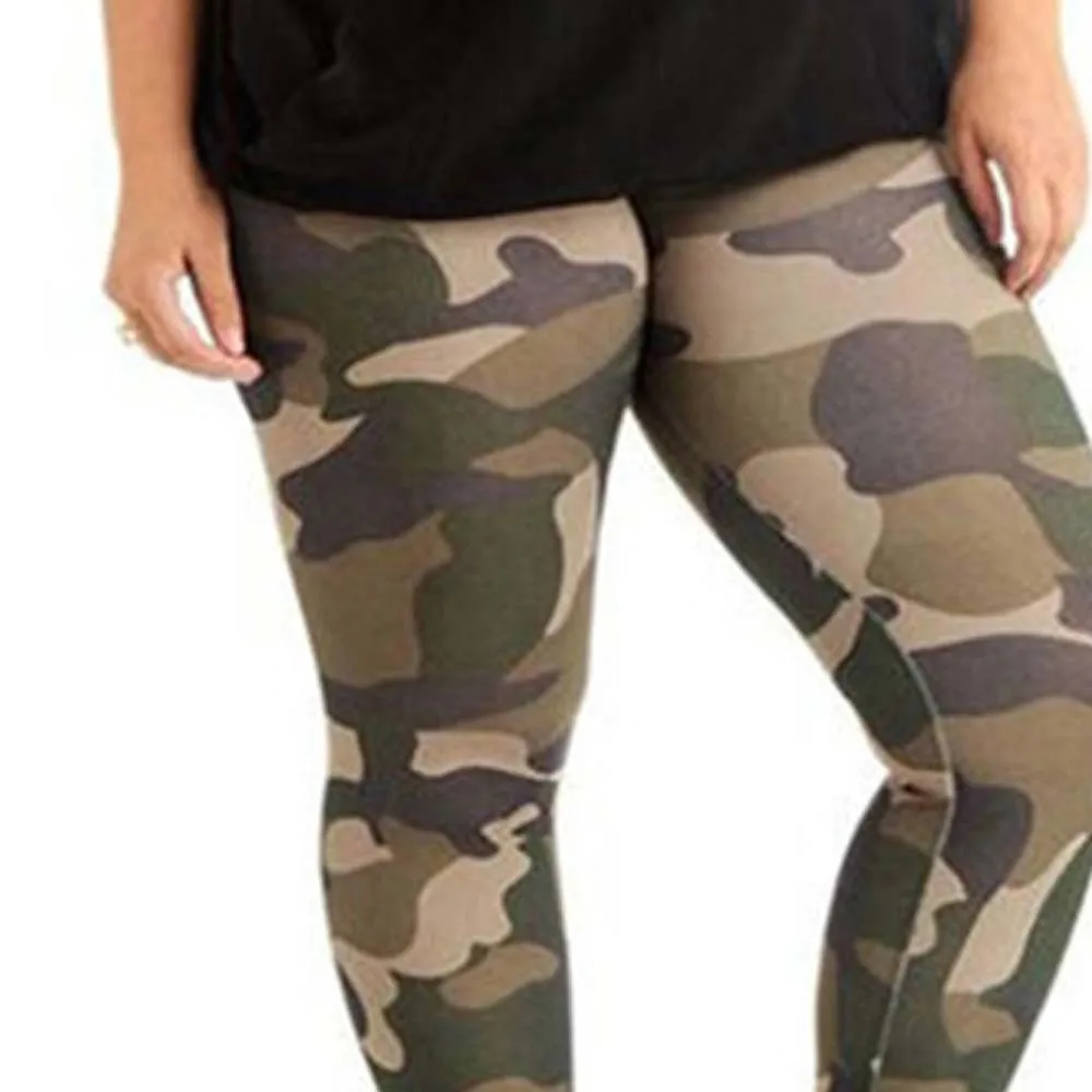 

new Europe style hot sale camouflage pants slim leggings plus size print casual comfortable elastic female leggings