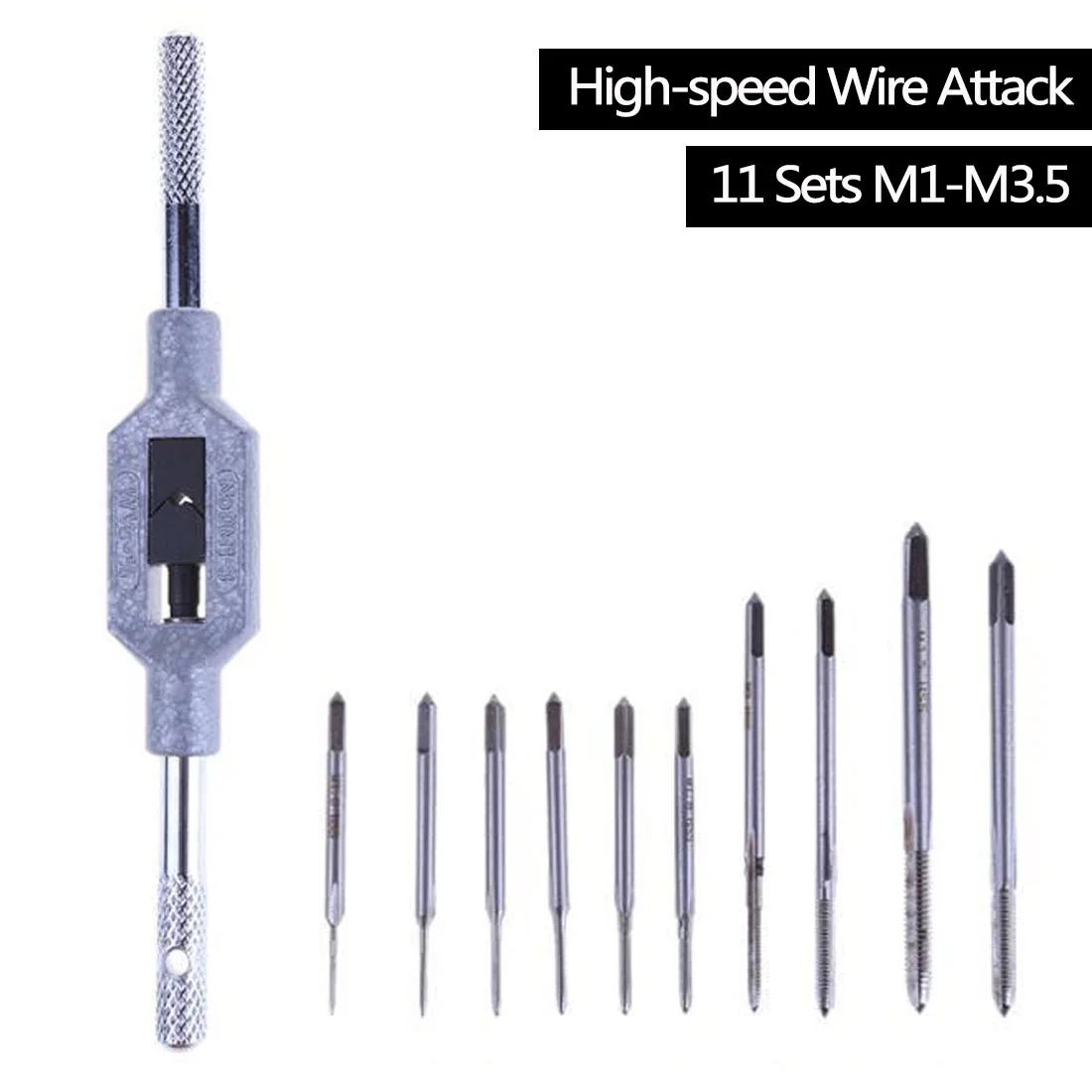 

11pcs/set M1 M1.2 M1.4 M1.6 M1.7 M1.8 M2 M2.5 M3 M3.5 Mini Screw Tap Set Hand Tap Thread Wire Tapping Threading Taps Attack Tool