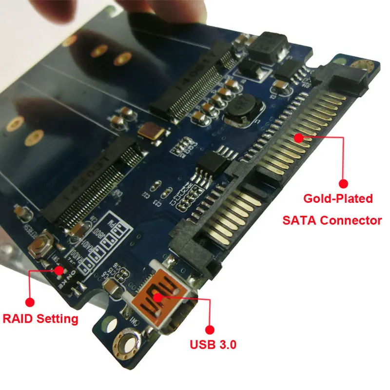 

IT-GO M.2 To SATA3.0 Converter Card 2PCS NGFF To SATA3 Adapter With RAID Function NGFF M2 External Hard Driver Disk Housing Kit