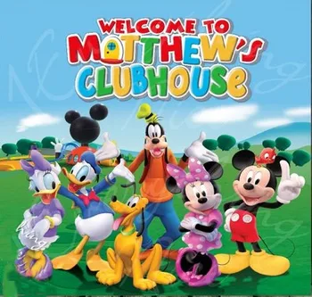 

custom Mickey Mouse Clubhouse Tree Clouds backdrops High quality Computer print party background
